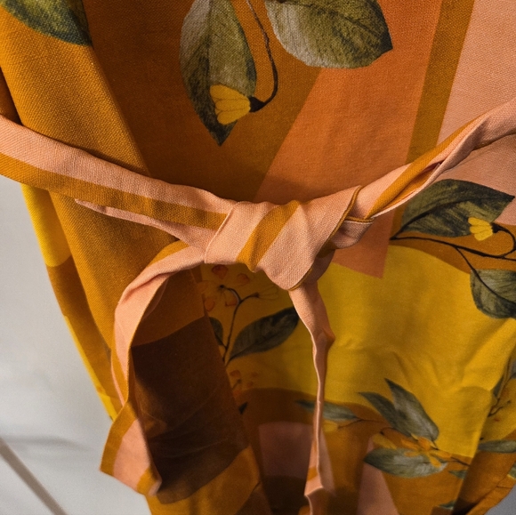 NWT - Le Ragazze Italy Linen Blend Burnt Orange Belted Sleeveless Midi Dress - L - Picture 8 of 12